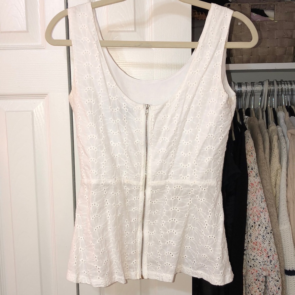 White Lacey top